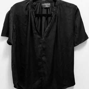 Silky black v-neck